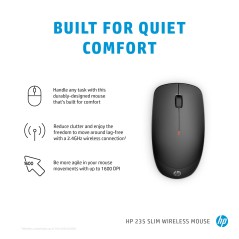 HP 235 Slim Optical Wireless Mouse - Sleek Design, Reliable Performance, Perfect for Any Workspace!